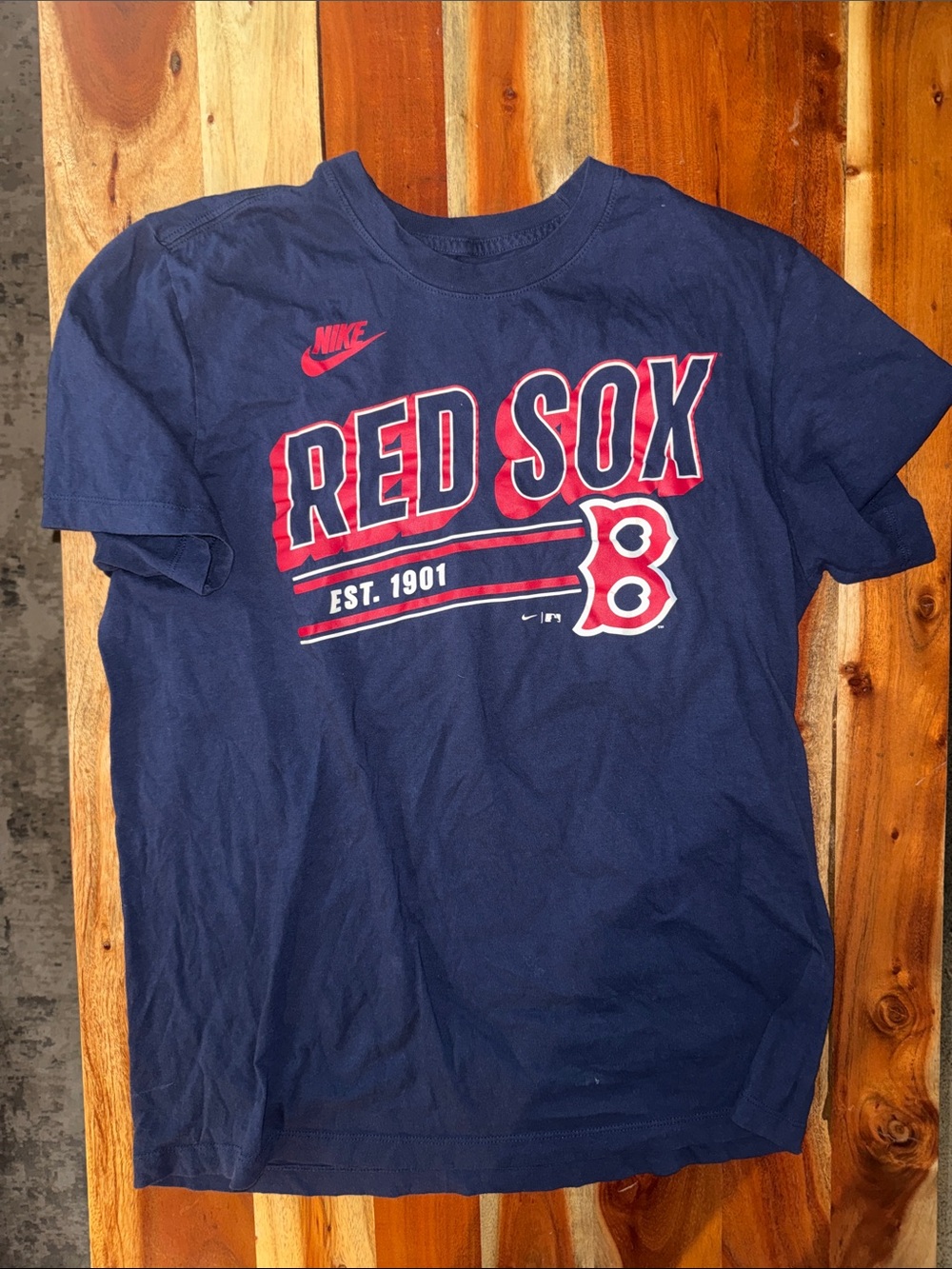 Nike Navy Blue Red Sox Graphic Short Sleeve Tee